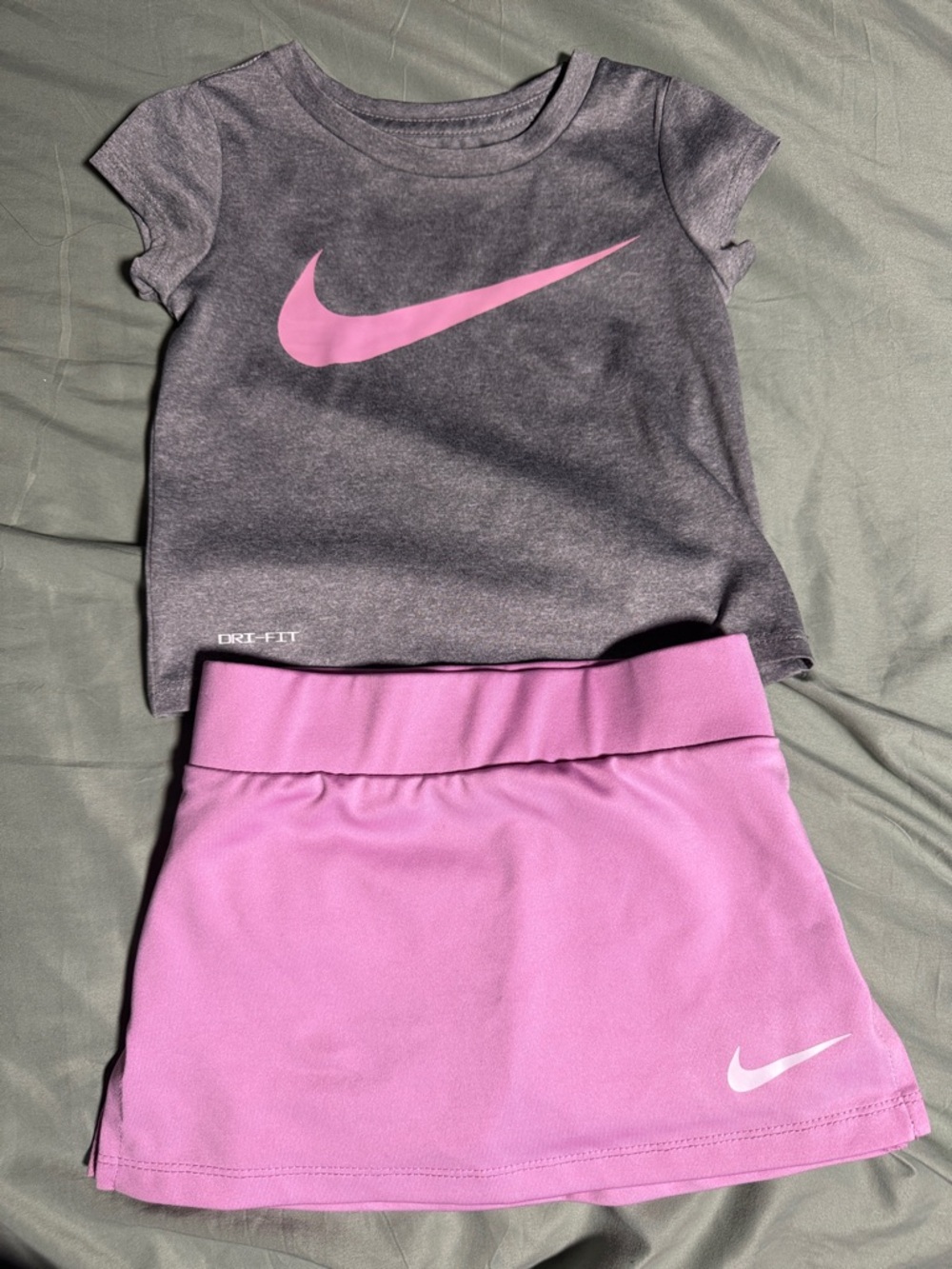 Nike Girls Gray Tee with Pink Skort